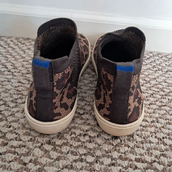 Rothy’s Shoes Women's 7.5 The Chelsea Sneaker Boot Wildcat Cheetah Printed Knit - Picture 3 of 8